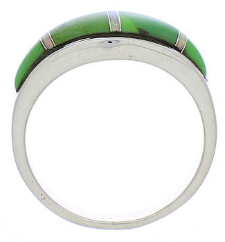 Mojave Turquoise Opal Inlay Southwest Silver Ring Size 5 EX51076